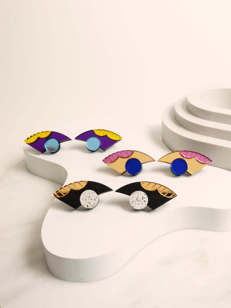 FORM083 TWILIGHT Studs - Gold, Black, White