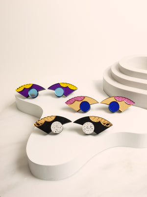 FORM083 TWILIGHT Studs - Gold, Black, White