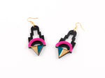 FORM001 Earrings - Pink, Gold, Teal